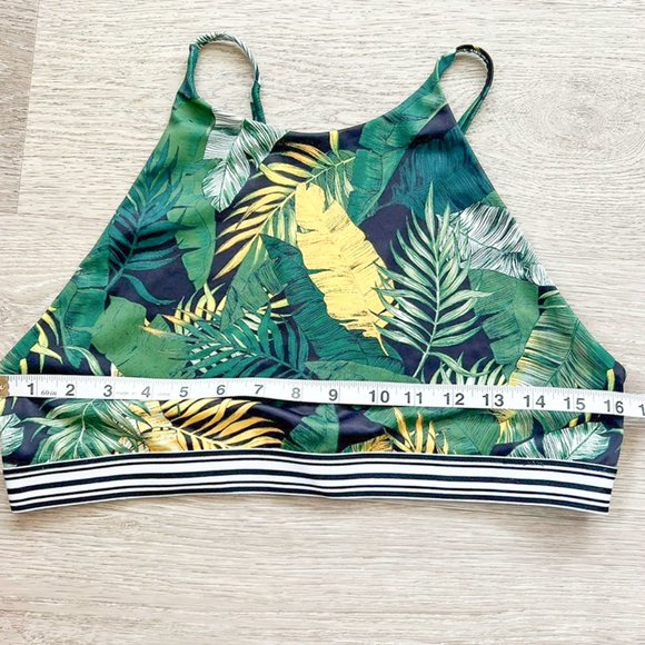 H&M High Neck Green & Yellow Floral Bikini Top, 14 - Picture 2 of 5